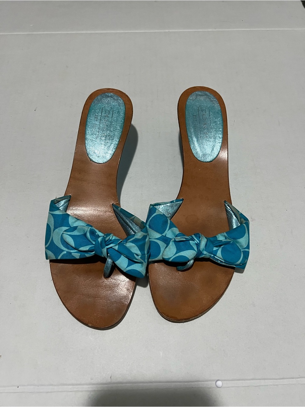 Coach Havana Silk Scarf Slides Size 9.5